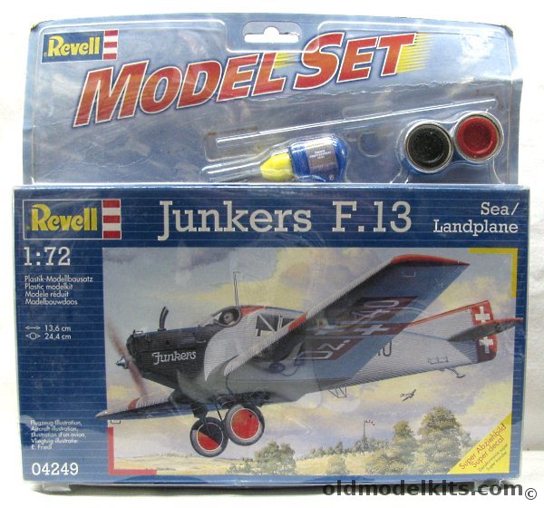 Revell 1/72 Junkers F-13 Float-Plane or Land Plane - Swiss Civil / Austrian / 2 German, 4249 plastic model kit